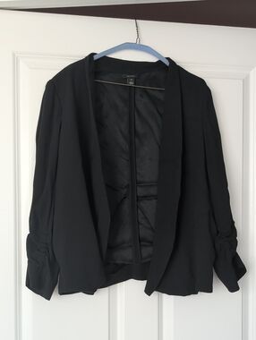 Halogen Black Draped Open-Front Blazer
